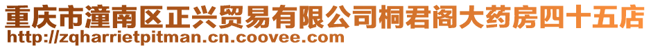 重慶市潼南區正興貿易有限公司桐君閣大藥房四十五店