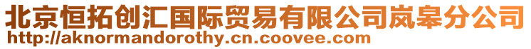 北京恒拓創匯國際貿易有限公司嵐皋分公司