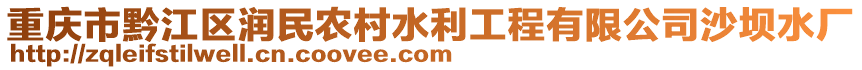 重慶市黔江區(qū)潤民農(nóng)村水利工程有限公司沙壩水廠