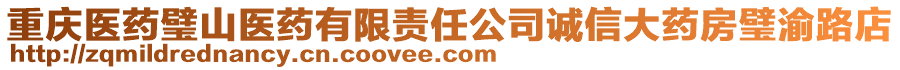 重慶醫(yī)藥璧山醫(yī)藥有限責(zé)任公司誠信大藥房璧渝路店