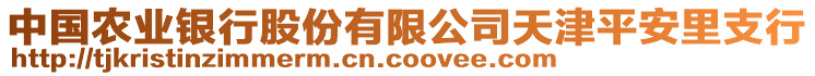 中國農(nóng)業(yè)銀行股份有限公司天津平安里支行