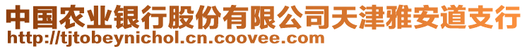 中國農(nóng)業(yè)銀行股份有限公司天津雅安道支行