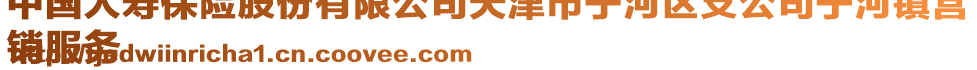 中國(guó)人壽保險(xiǎn)股份有限公司天津市寧河區(qū)支公司寧河鎮(zhèn)營(yíng)
銷服務(wù)