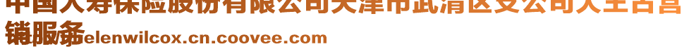 中國人壽保險股份有限公司天津市武清區(qū)支公司大王古營
銷服務(wù)