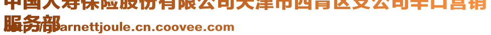 中國(guó)人壽保險(xiǎn)股份有限公司天津市西青區(qū)支公司辛口營(yíng)銷(xiāo)
服務(wù)部