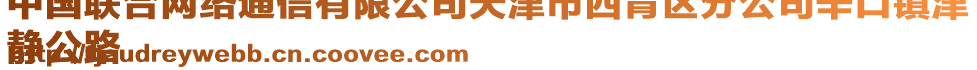 中國(guó)聯(lián)合網(wǎng)絡(luò)通信有限公司天津市西青區(qū)分公司辛口鎮(zhèn)津
靜公路