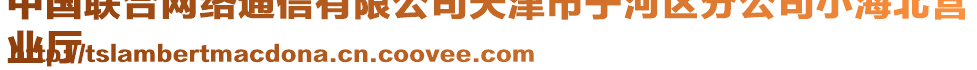 中國聯合網絡通信有限公司天津市寧河區分公司小海北營
業廳