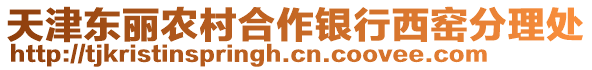 天津東麗農村合作銀行西窯分理處