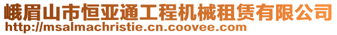 峨眉山市恒亞通工程機(jī)械租賃有限公司