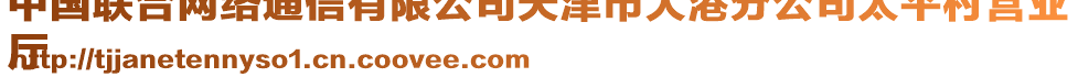 中國聯(lián)合網(wǎng)絡(luò)通信有限公司天津市大港分公司太平村營業(yè)
廳