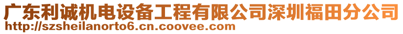 廣東利誠機電設備工程有限公司深圳福田分公司