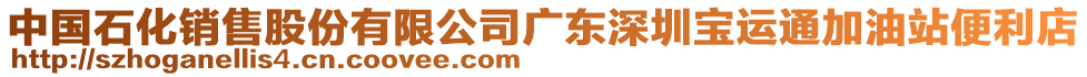 中國石化銷售股份有限公司廣東深圳寶運通加油站便利店