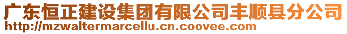 廣東恒正建設(shè)集團(tuán)有限公司豐順縣分公司