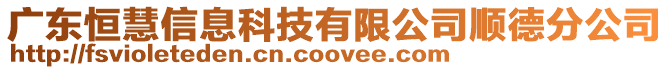 廣東恒慧信息科技有限公司順德分公司