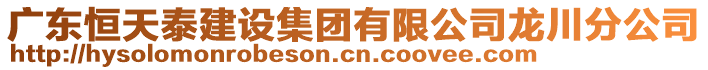 廣東恒天泰建設(shè)集團(tuán)有限公司龍川分公司