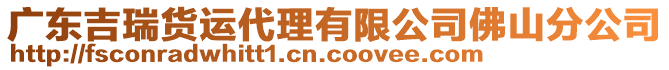 廣東吉瑞貨運(yùn)代理有限公司佛山分公司