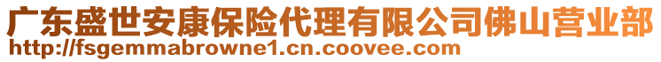 廣東盛世安康保險(xiǎn)代理有限公司佛山營業(yè)部