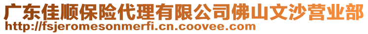 廣東佳順保險(xiǎn)代理有限公司佛山文沙營(yíng)業(yè)部