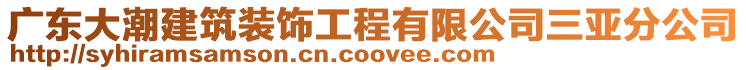 廣東大潮建筑裝飾工程有限公司三亞分公司