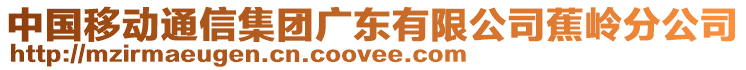 中國移動通信集團廣東有限公司蕉嶺分公司