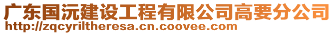 廣東國沅建設工程有限公司高要分公司