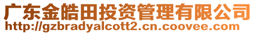 廣東金皓田投資管理有限公司
