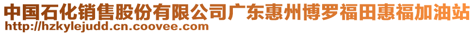 中國石化銷售股份有限公司廣東惠州博羅福田惠福加油站
