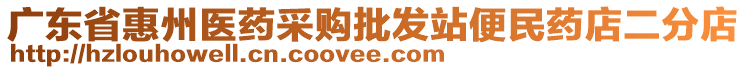 廣東省惠州醫(yī)藥采購批發(fā)站便民藥店二分店