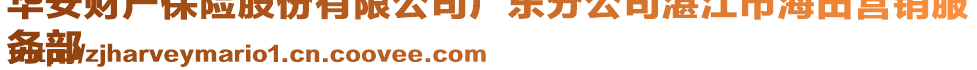 華安財(cái)產(chǎn)保險(xiǎn)股份有限公司廣東分公司湛江市海田營(yíng)銷服
務(wù)部