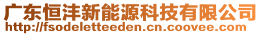 廣東恒灃新能源科技有限公司