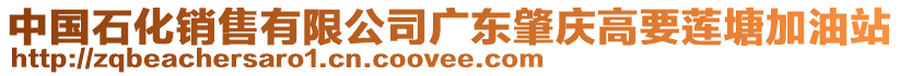 中國(guó)石化銷(xiāo)售有限公司廣東肇慶高要蓮塘加油站