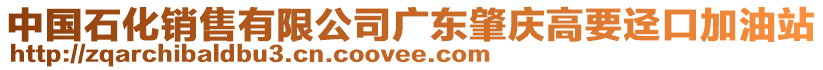 中國(guó)石化銷(xiāo)售有限公司廣東肇慶高要逕口加油站