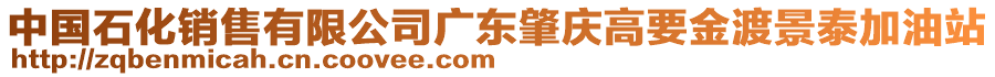 中國石化銷售有限公司廣東肇慶高要金渡景泰加油站