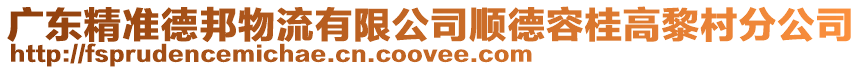 廣東精準(zhǔn)德邦物流有限公司順德容桂高黎村分公司