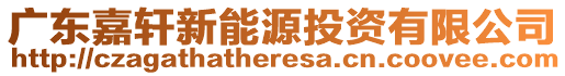 廣東嘉軒新能源投資有限公司