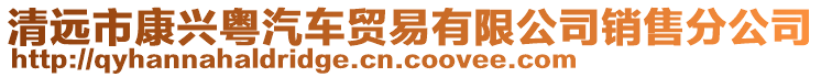 清遠市康興粵汽車貿(mào)易有限公司銷售分公司