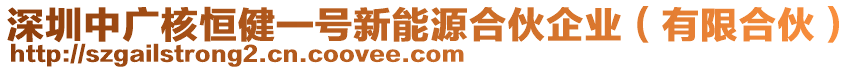 深圳中廣核恒健一號新能源合伙企業(yè)（有限合伙）