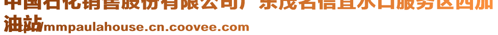 中國石化銷售股份有限公司廣東茂名信宜水口服務(wù)區(qū)西加
油站