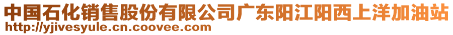 中國(guó)石化銷售股份有限公司廣東陽(yáng)江陽(yáng)西上洋加油站