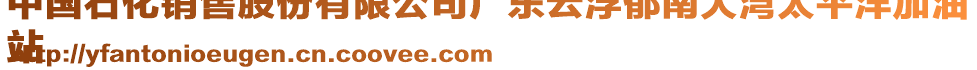 中國石化銷售股份有限公司廣東云浮郁南大灣太平洋加油
站