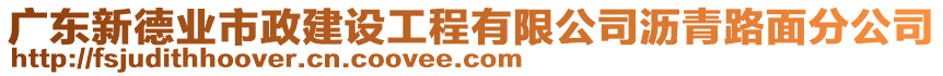 廣東新德業(yè)市政建設工程有限公司瀝青路面分公司