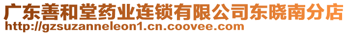 廣東善和堂藥業(yè)連鎖有限公司東曉南分店