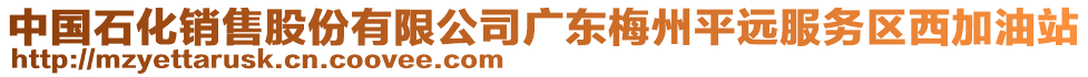 中國(guó)石化銷售股份有限公司廣東梅州平遠(yuǎn)服務(wù)區(qū)西加油站