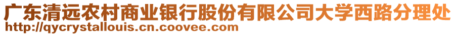 廣東清遠(yuǎn)農(nóng)村商業(yè)銀行股份有限公司大學(xué)西路分理處