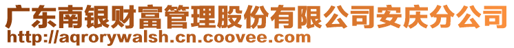 廣東南銀財(cái)富管理股份有限公司安慶分公司