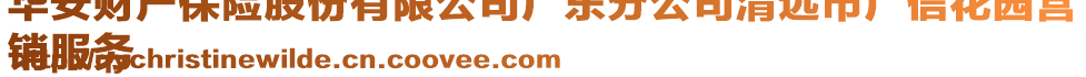 華安財產(chǎn)保險股份有限公司廣東分公司清遠市廣信花園營
銷服務(wù)