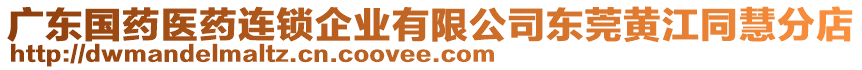 廣東國藥醫(yī)藥連鎖企業(yè)有限公司東莞黃江同慧分店