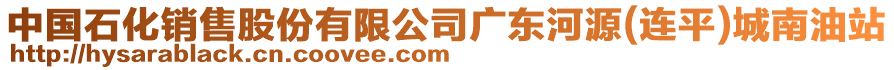 中國(guó)石化銷售股份有限公司廣東河源(連平)城南油站