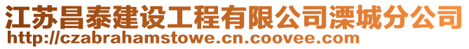 江蘇昌泰建設(shè)工程有限公司溧城分公司