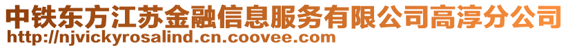 中鐵東方江蘇金融信息服務有限公司高淳分公司